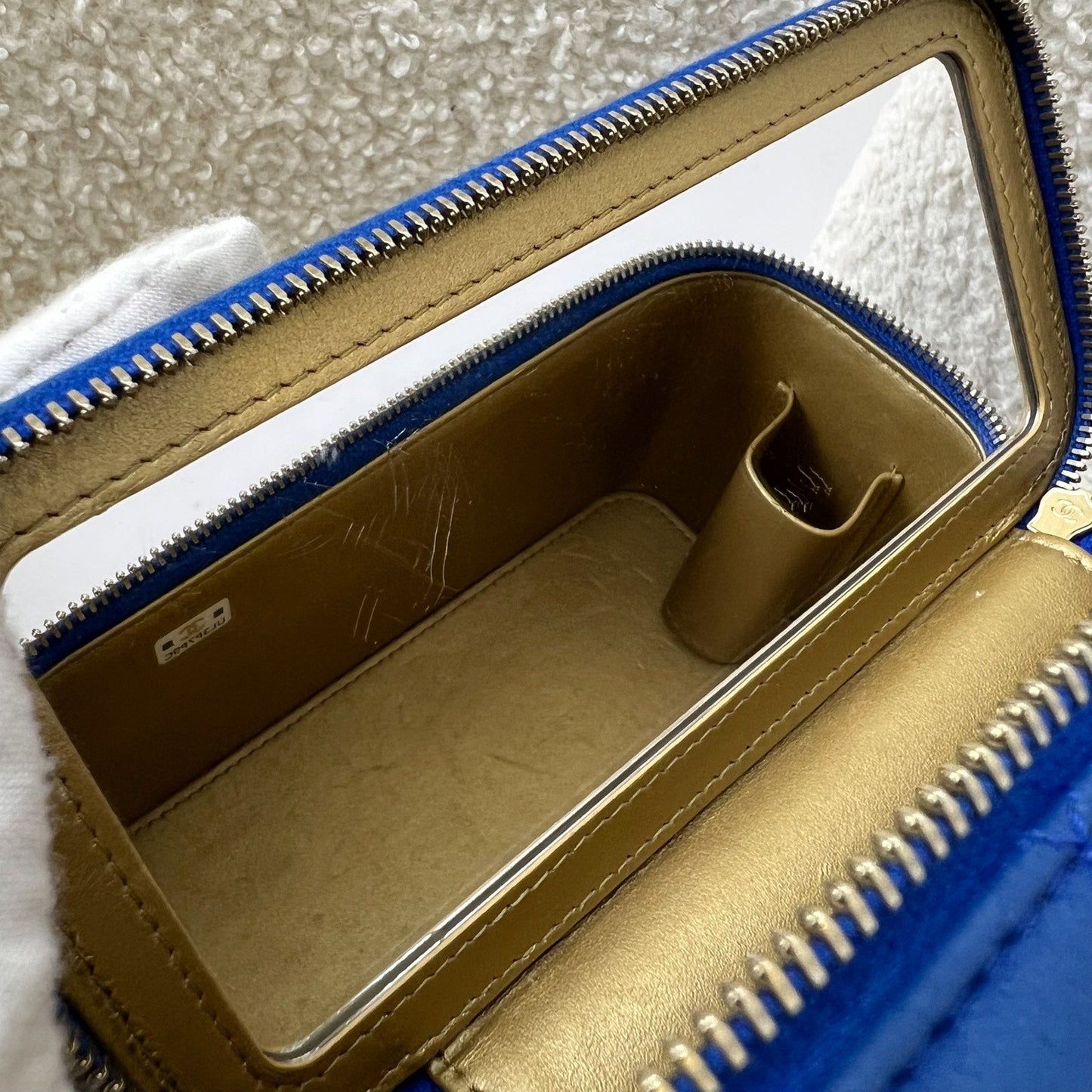 GLM-Pearl Crush Small Vanity in 22B Blue Lambskin and AGHW