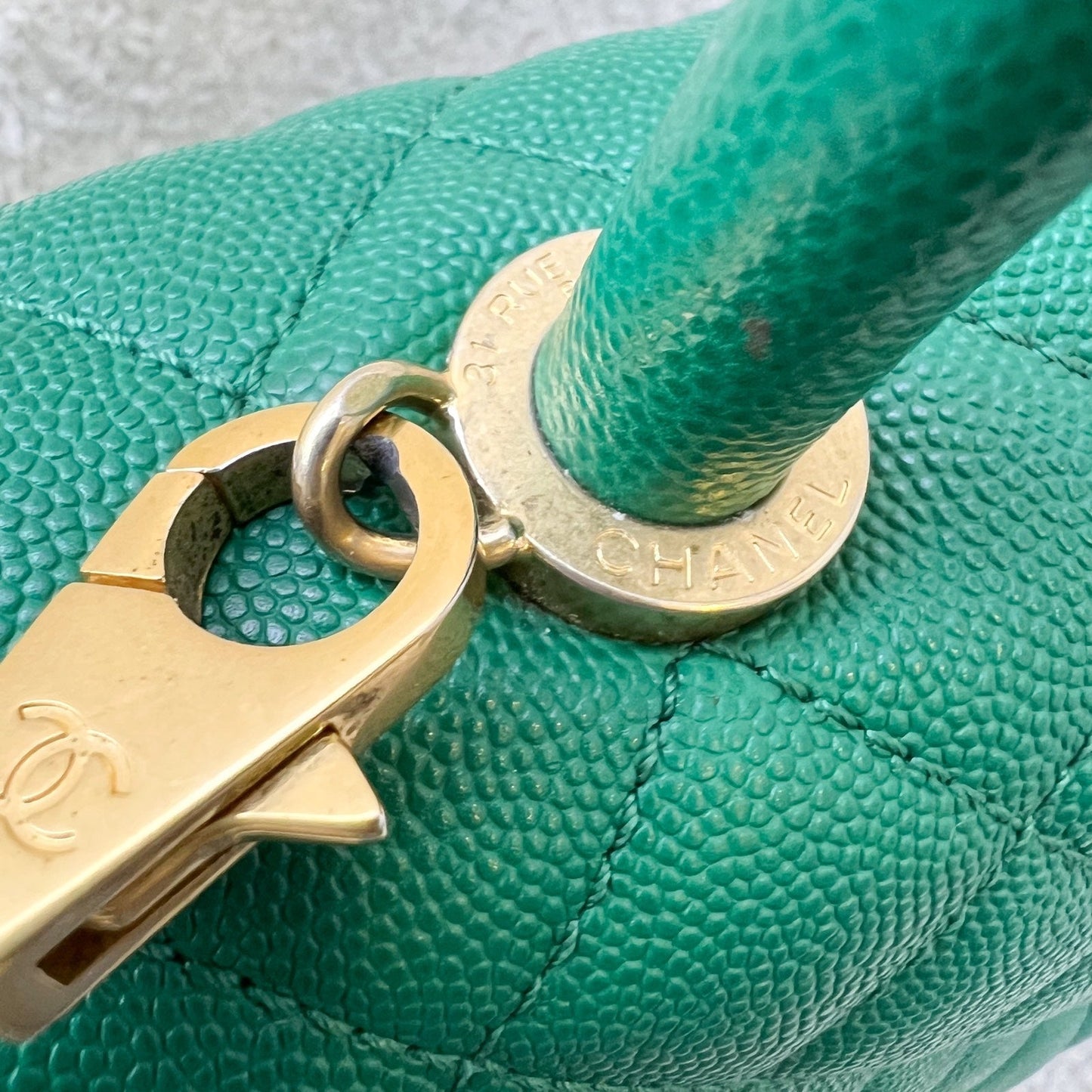 GLM-Medium 29cm Coco Handle Flap in Green Caviar and AGHW