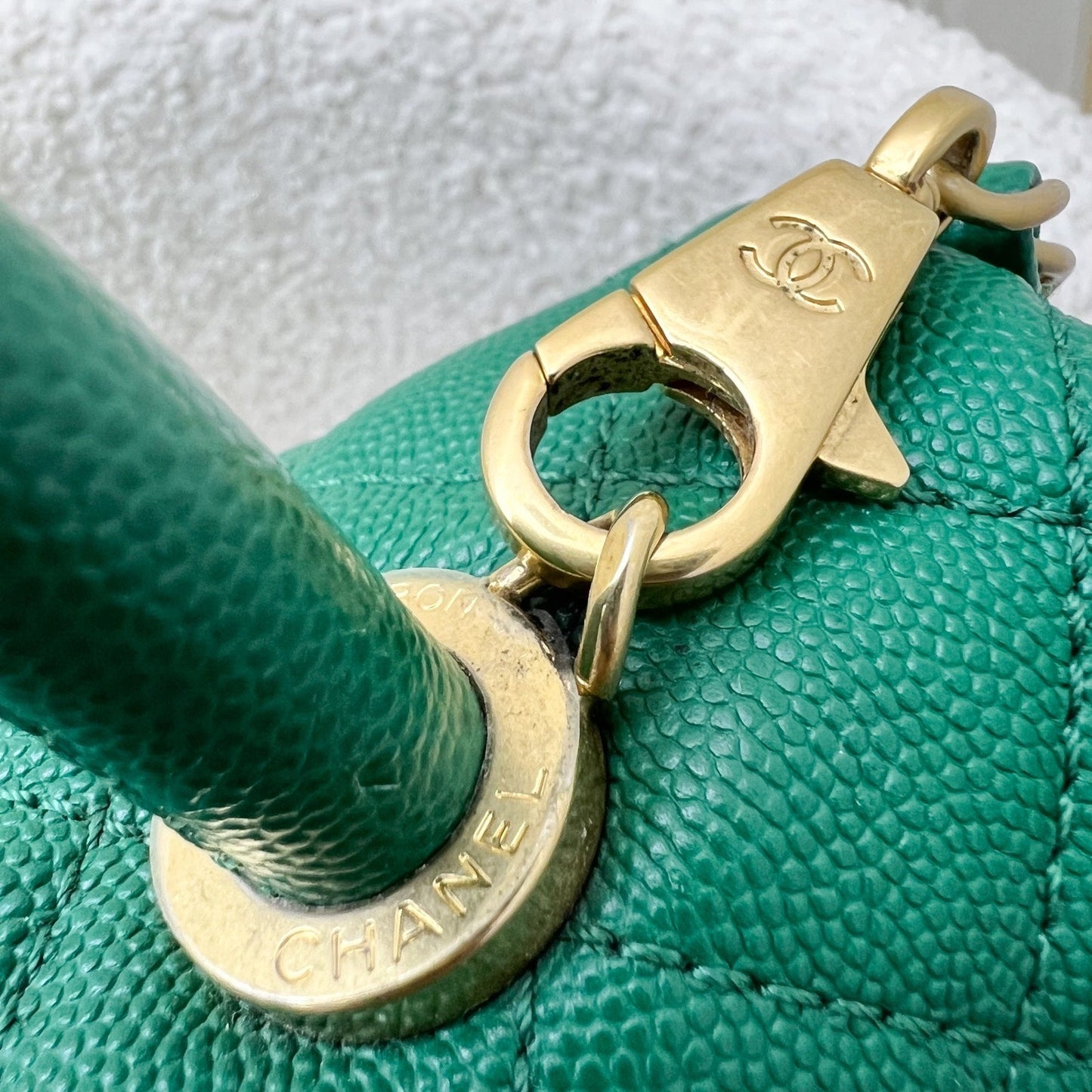 GLM-Medium 29cm Coco Handle Flap in Green Caviar and AGHW