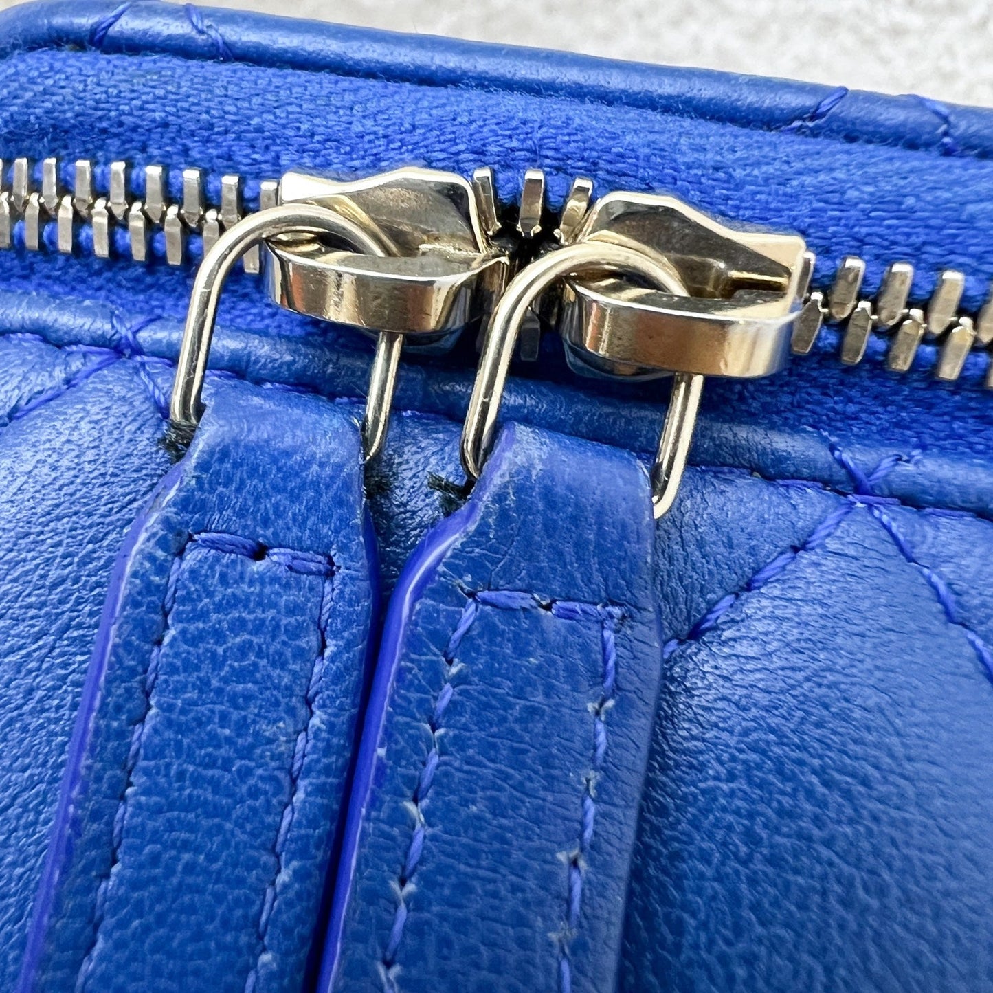 GLM-Pearl Crush Small Vanity in 22B Blue Lambskin and AGHW