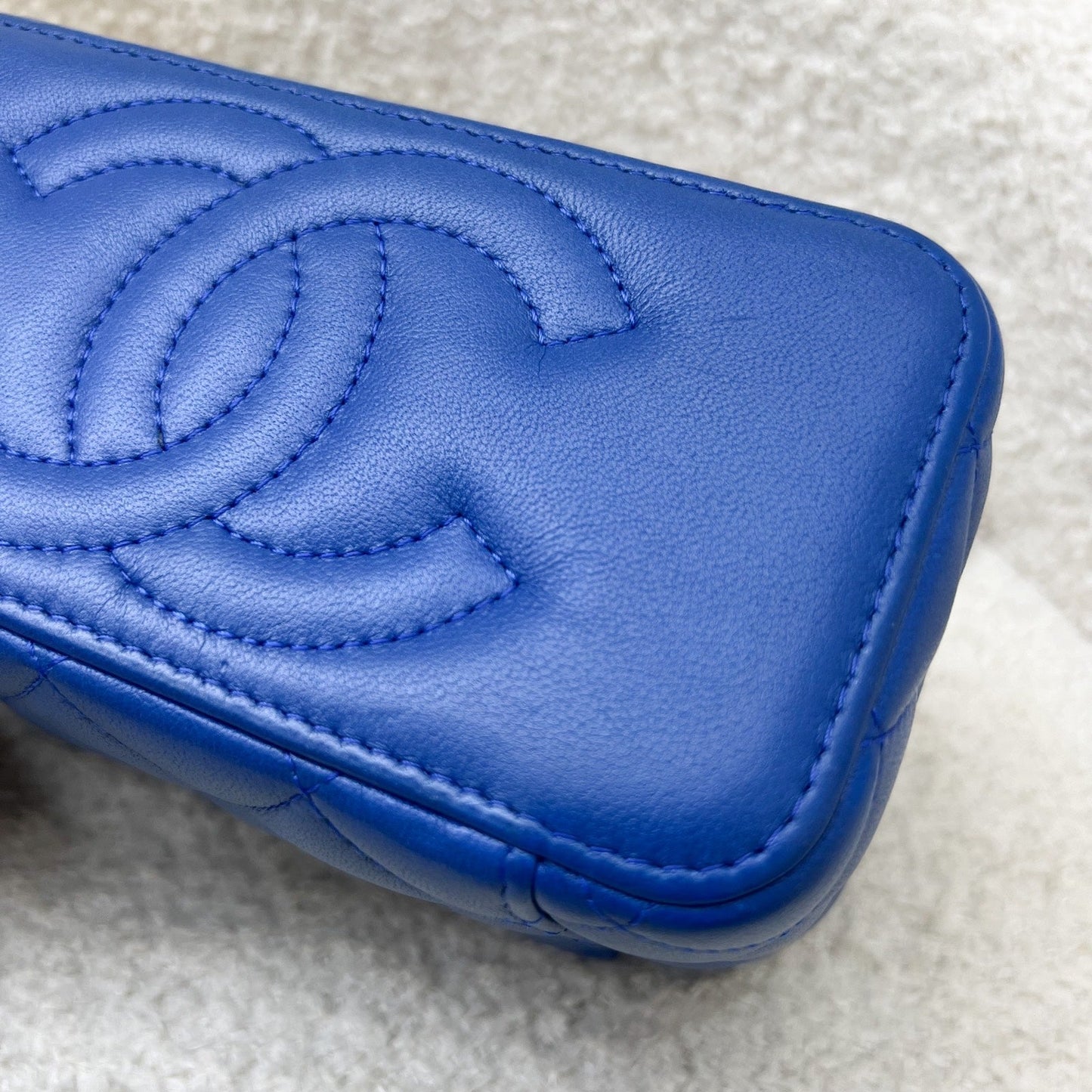 GLM-Pearl Crush Small Vanity in 22B Blue Lambskin and AGHW