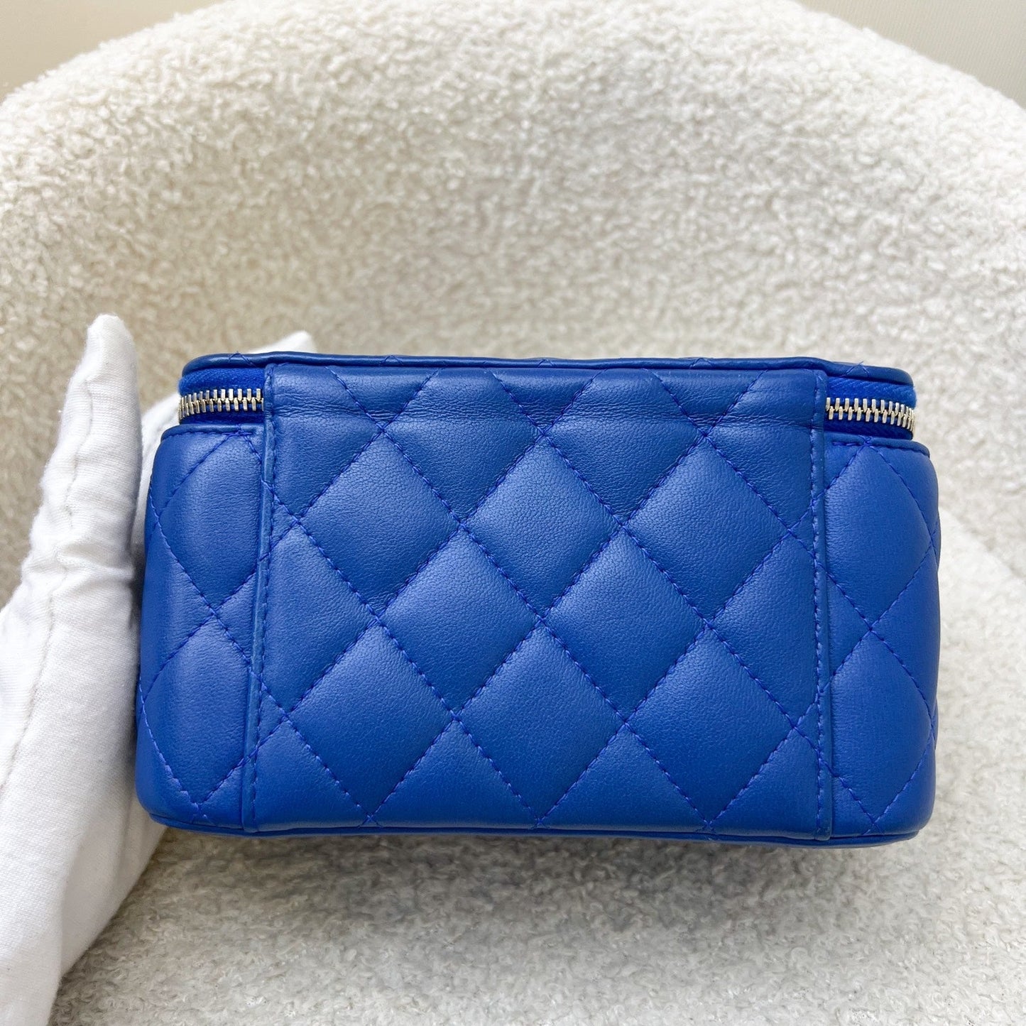 GLM-Pearl Crush Small Vanity in 22B Blue Lambskin and AGHW