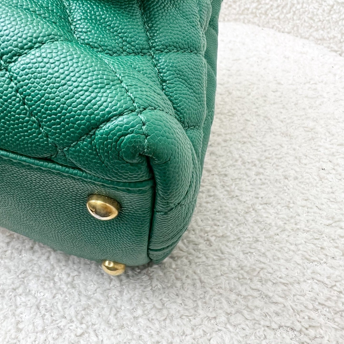 GLM-Medium 29cm Coco Handle Flap in Green Caviar and AGHW