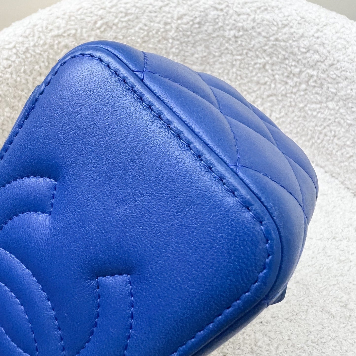 GLM-Pearl Crush Small Vanity in 22B Blue Lambskin and AGHW