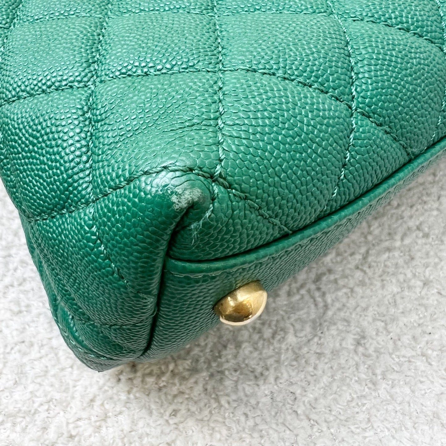 GLM-Medium 29cm Coco Handle Flap in Green Caviar and AGHW
