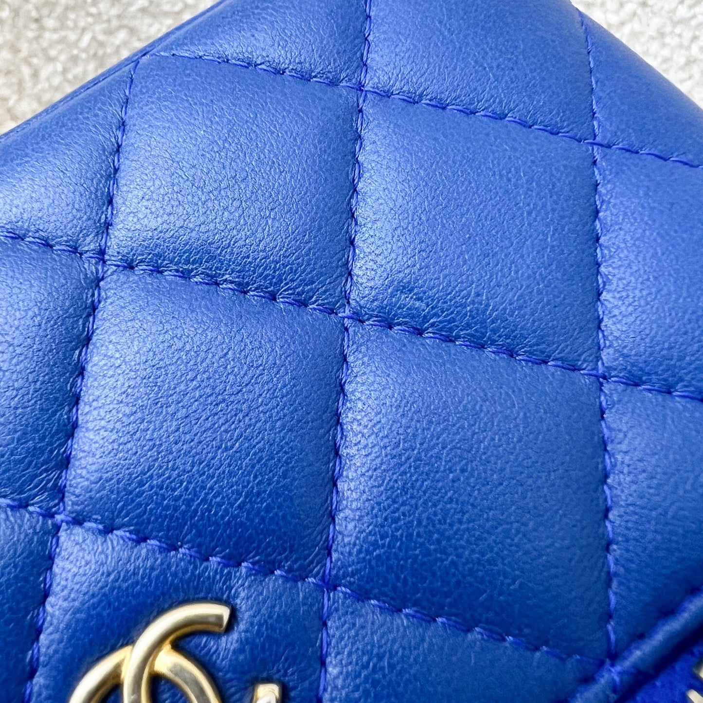 GLM-Pearl Crush Small Vanity in 22B Blue Lambskin and AGHW