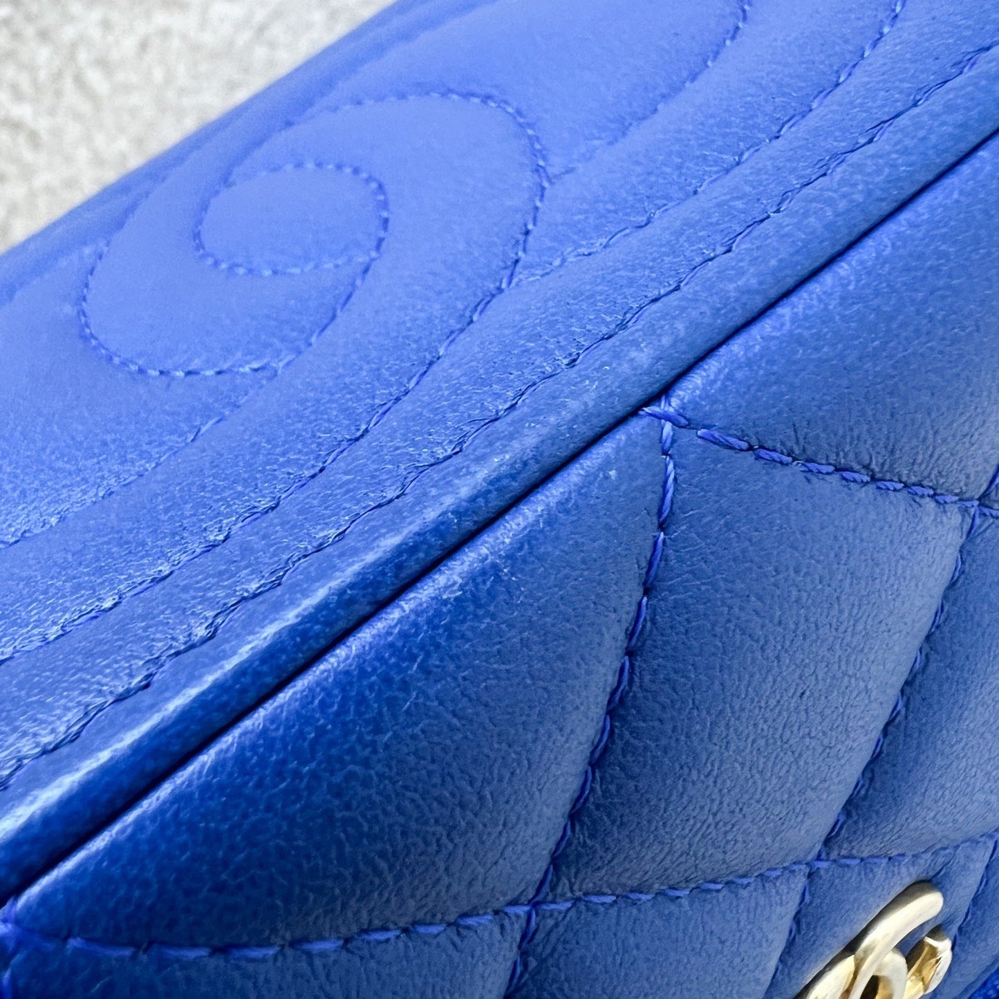 GLM-Pearl Crush Small Vanity in 22B Blue Lambskin and AGHW