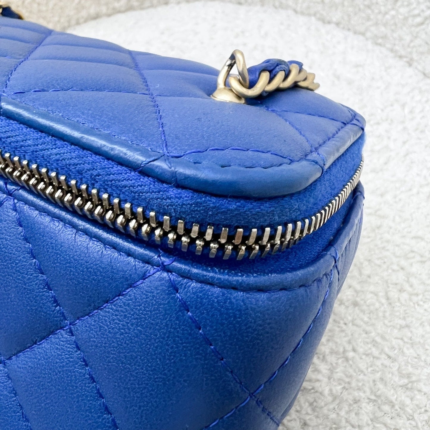 GLM-Pearl Crush Small Vanity in 22B Blue Lambskin and AGHW