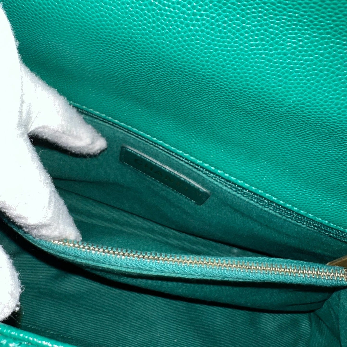 GLM-Medium 29cm Coco Handle Flap in Green Caviar and AGHW