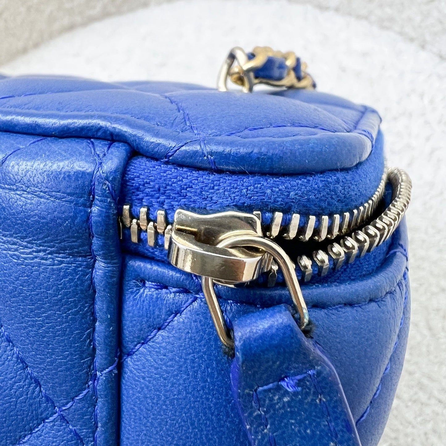 GLM-Pearl Crush Small Vanity in 22B Blue Lambskin and AGHW
