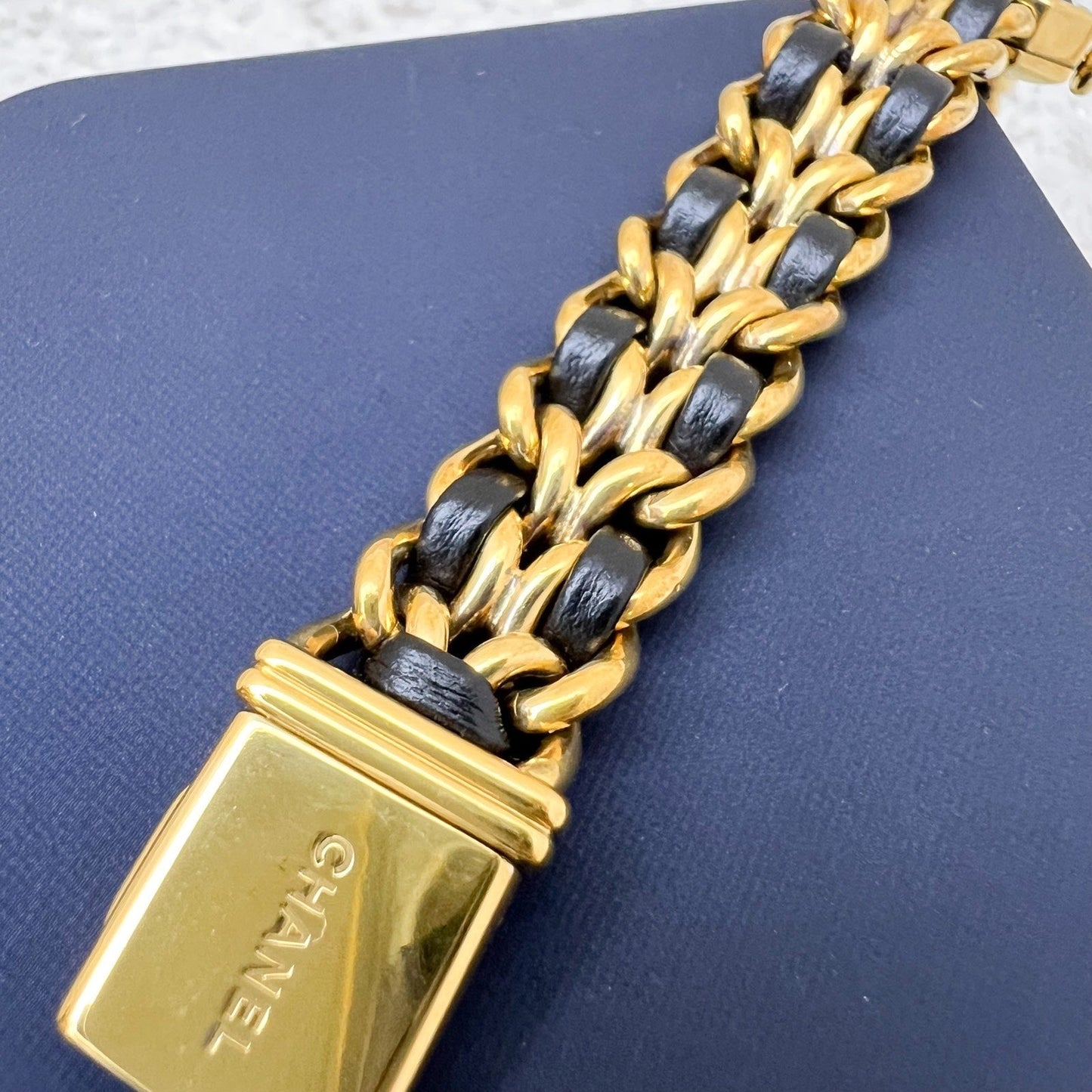 GLM- Premiere Watch in 24K GHW and Black Leather Size M