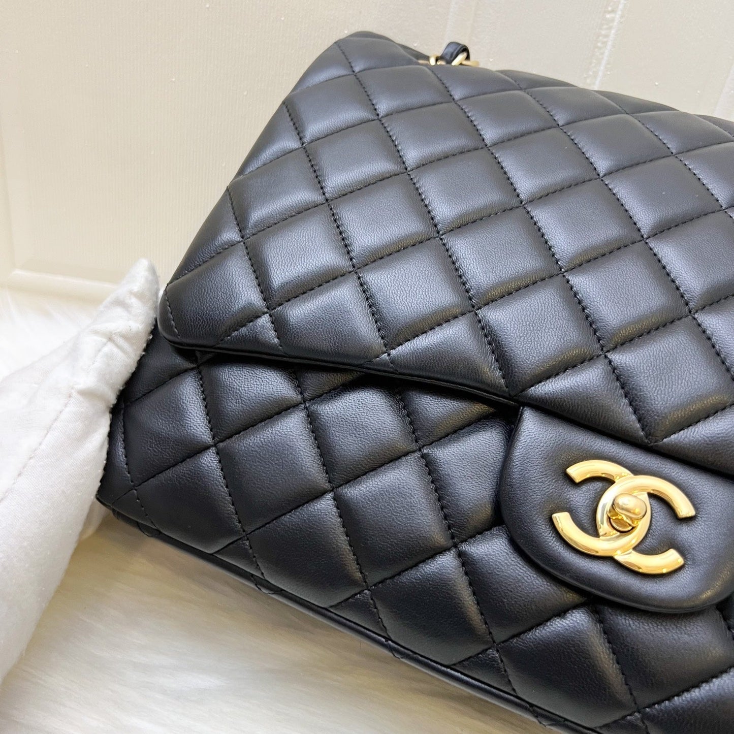 GLM-Maxi Classic Flap SF in Black Lambskin and GHW