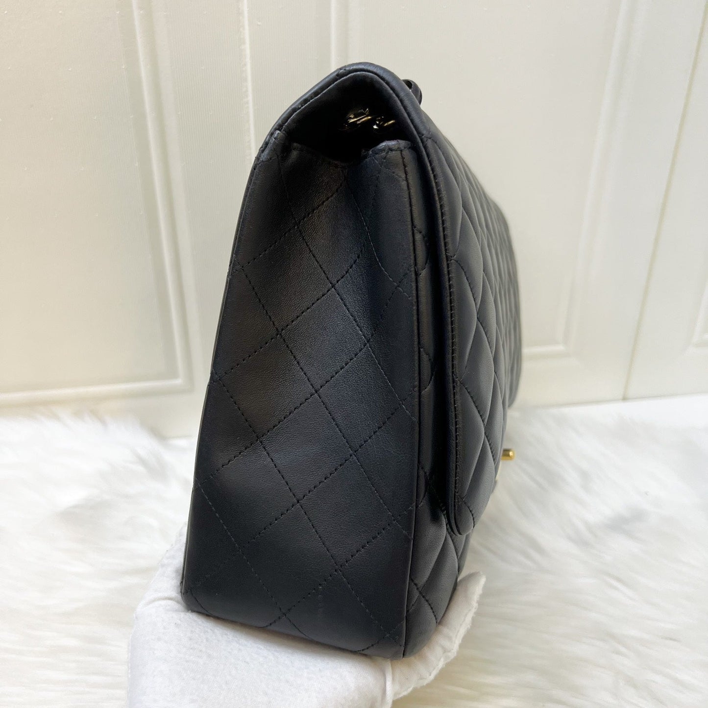 GLM-Maxi Classic Flap SF in Black Lambskin and GHW