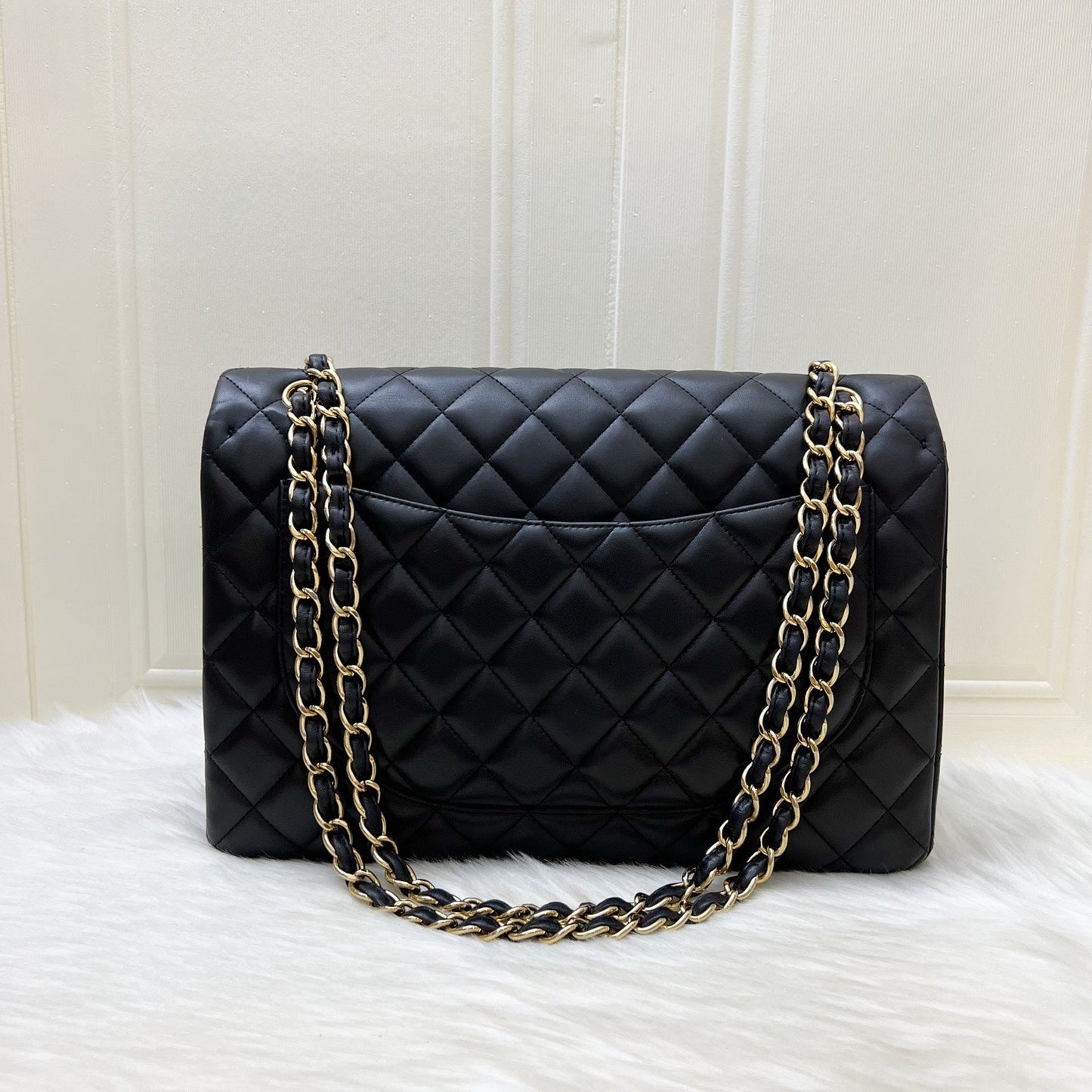 GLM-Maxi Classic Flap SF in Black Lambskin and GHW