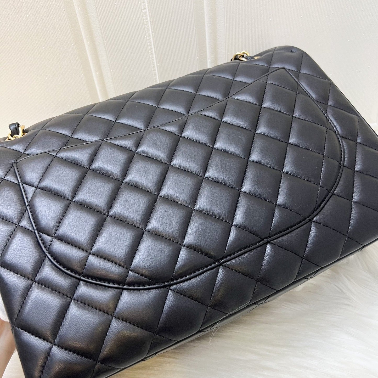 GLM-Maxi Classic Flap SF in Black Lambskin and GHW