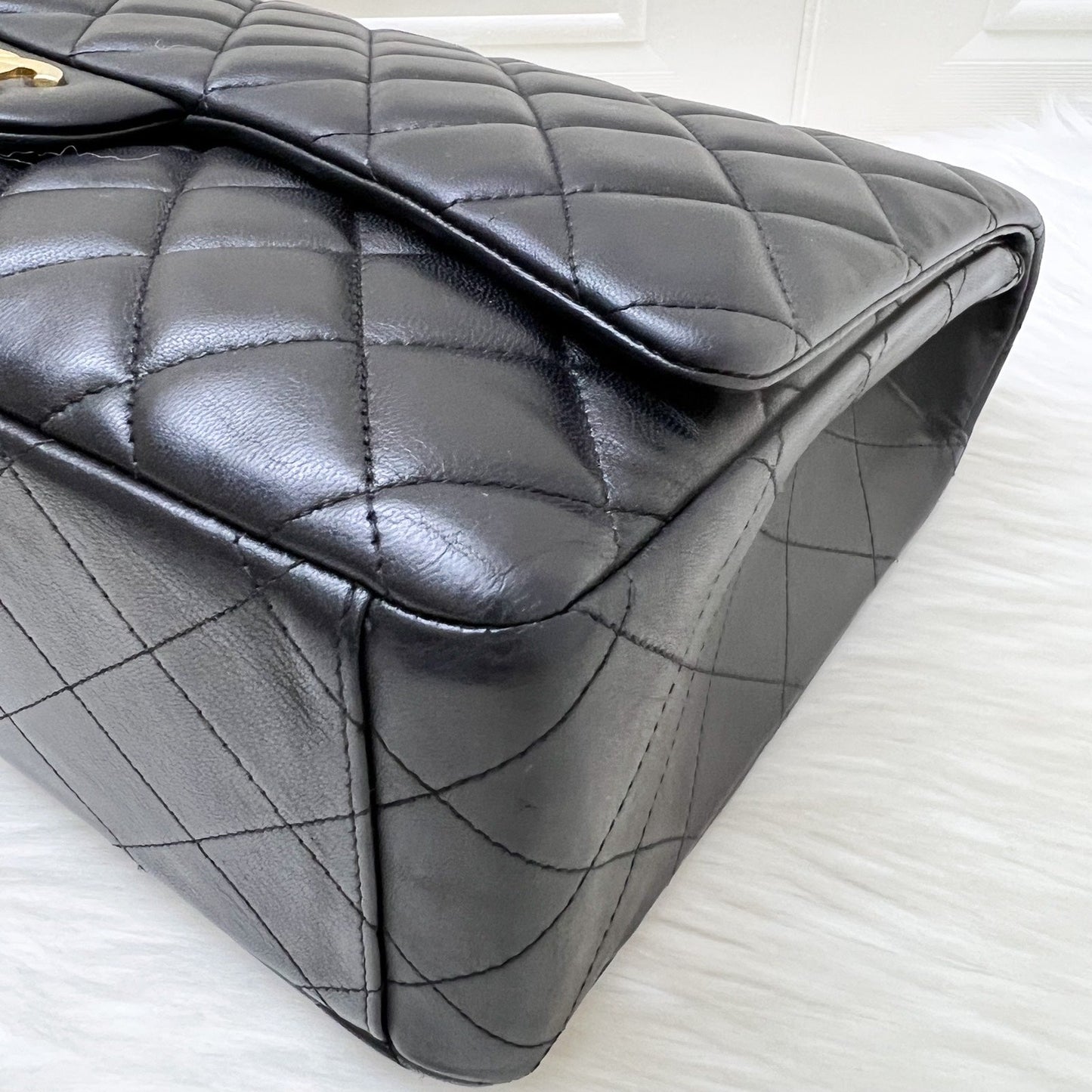 GLM-Maxi Classic Flap SF in Black Lambskin and GHW
