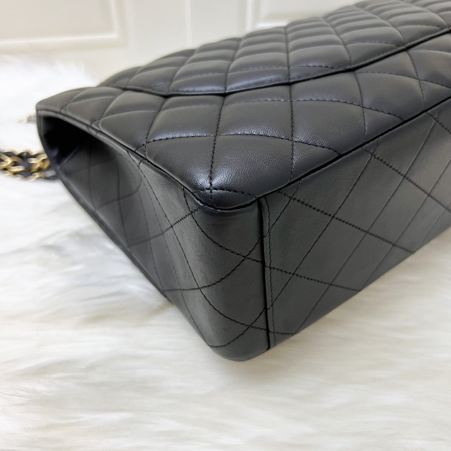 GLM-Maxi Classic Flap SF in Black Lambskin and GHW