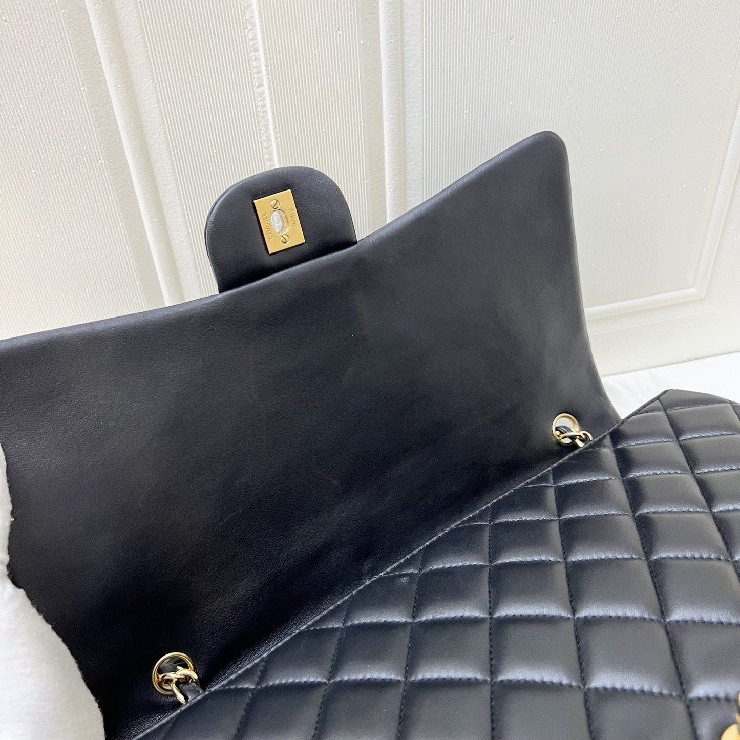 GLM-Maxi Classic Flap SF in Black Lambskin and GHW
