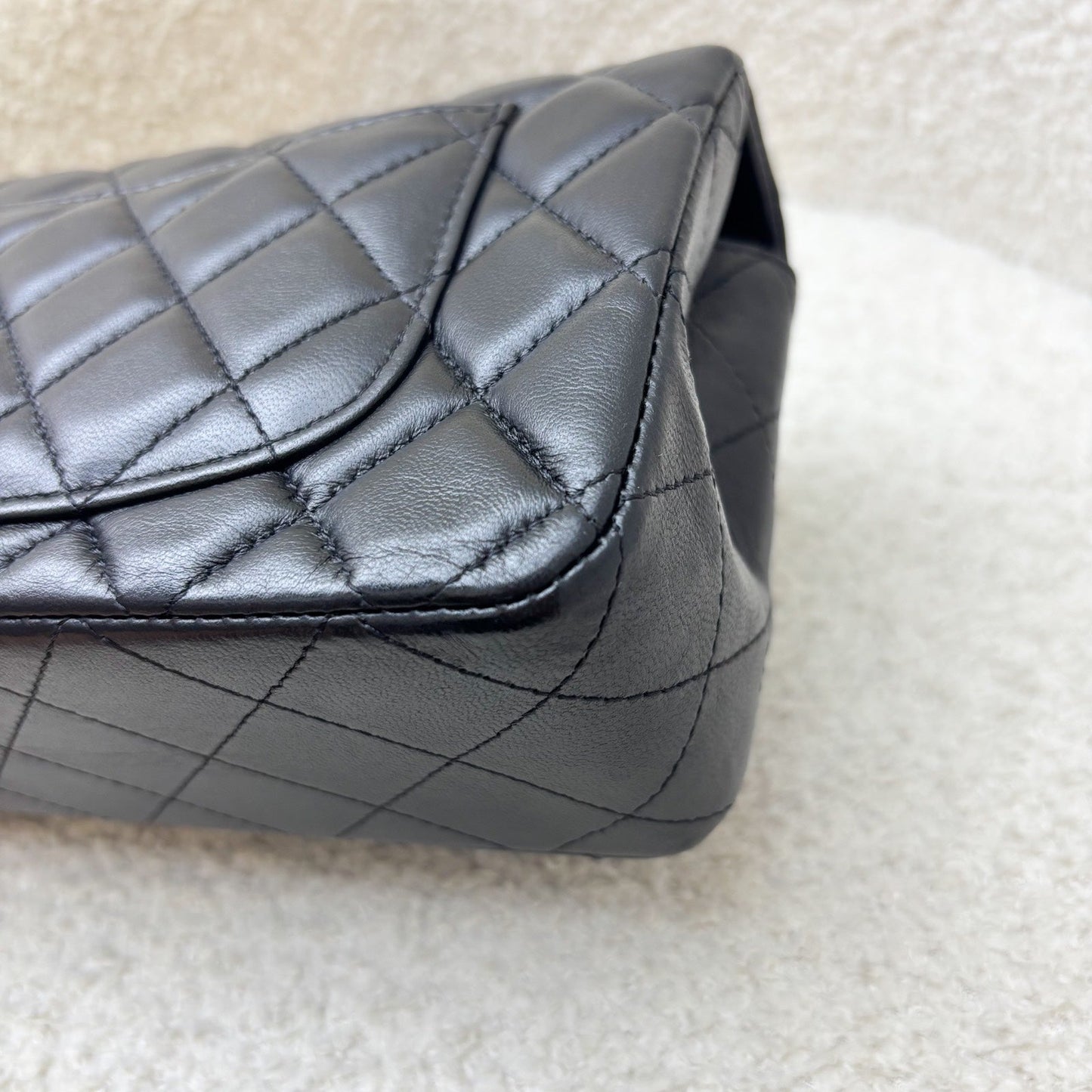 GLM-So Black Classic Mini Rectangle Flap in Black Lambskin and Black HW (Model: A69900)