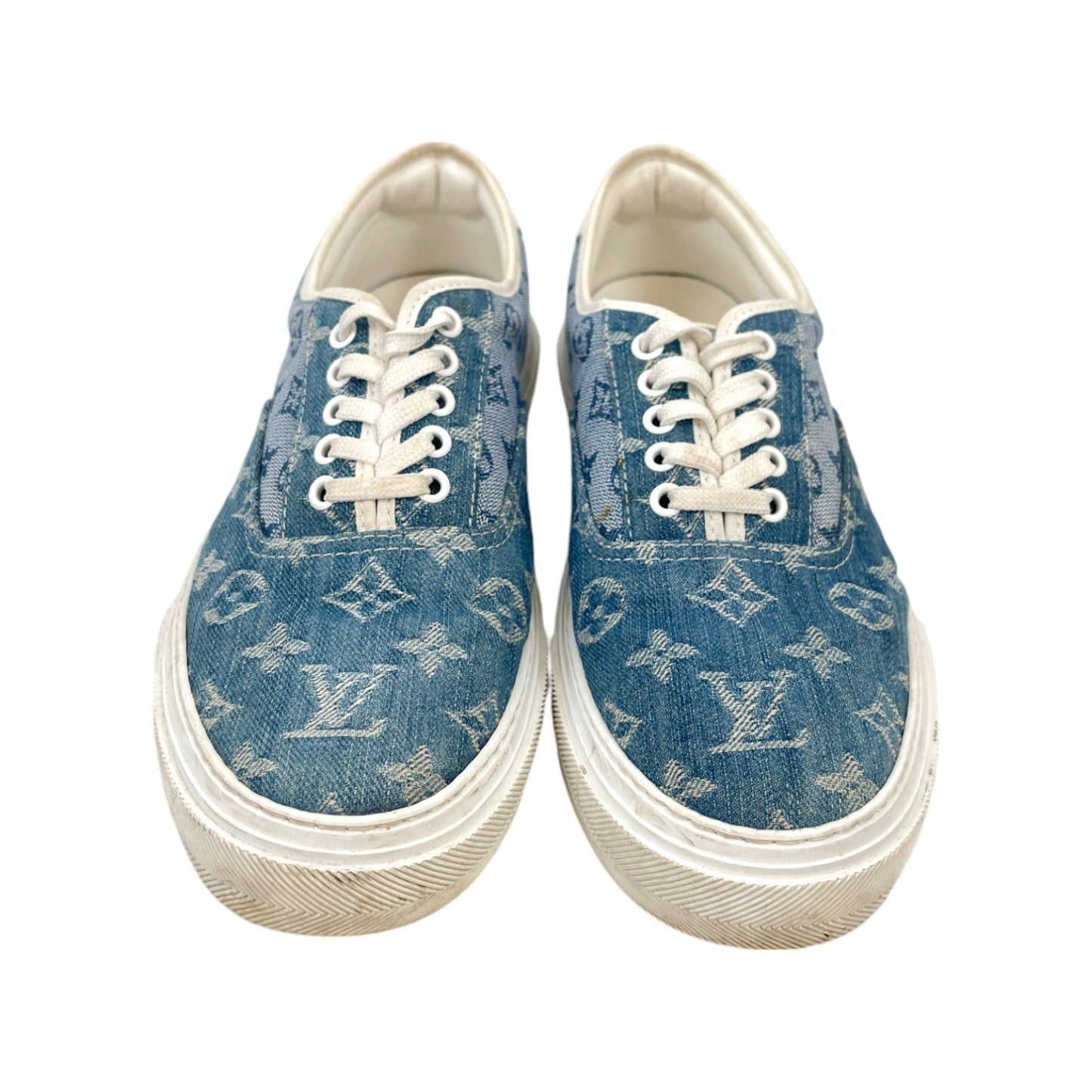 Men's Monogram Denim Low Trainers Blue Size EU 42 / UK 8