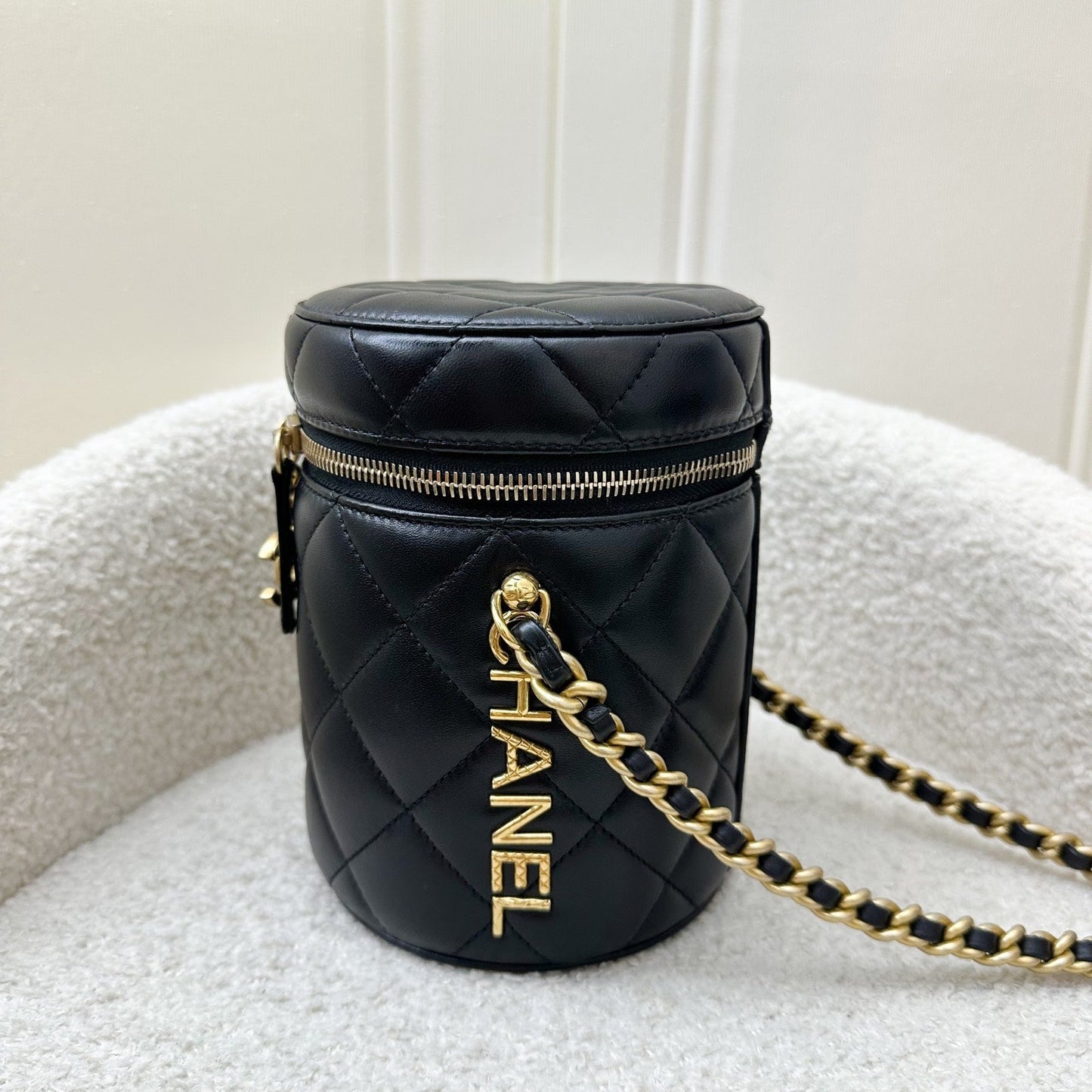 GLM-21K Small Vanity in Black Lambskin AGHW