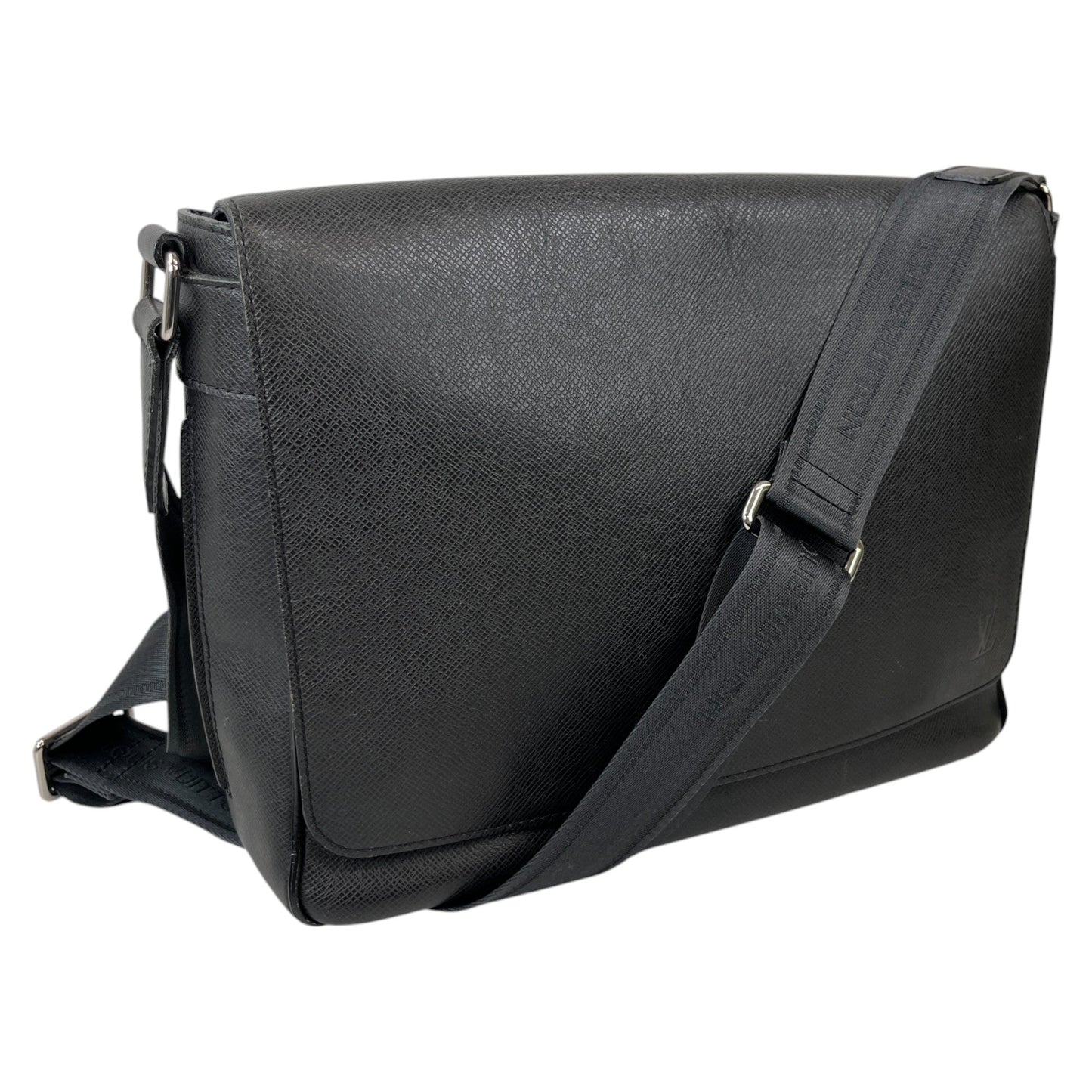 Men's Roman Mm Taiga Leather Bag Black