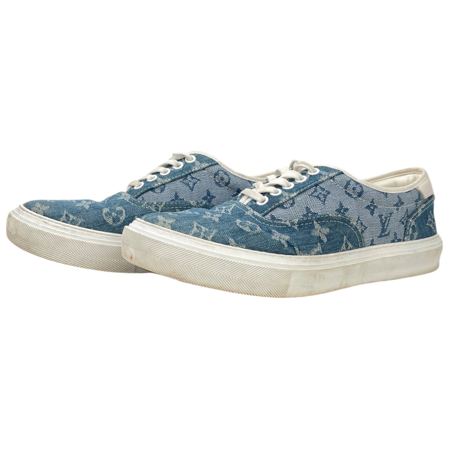 Men's Monogram Denim Low Trainers Blue Size EU 42 / UK 8