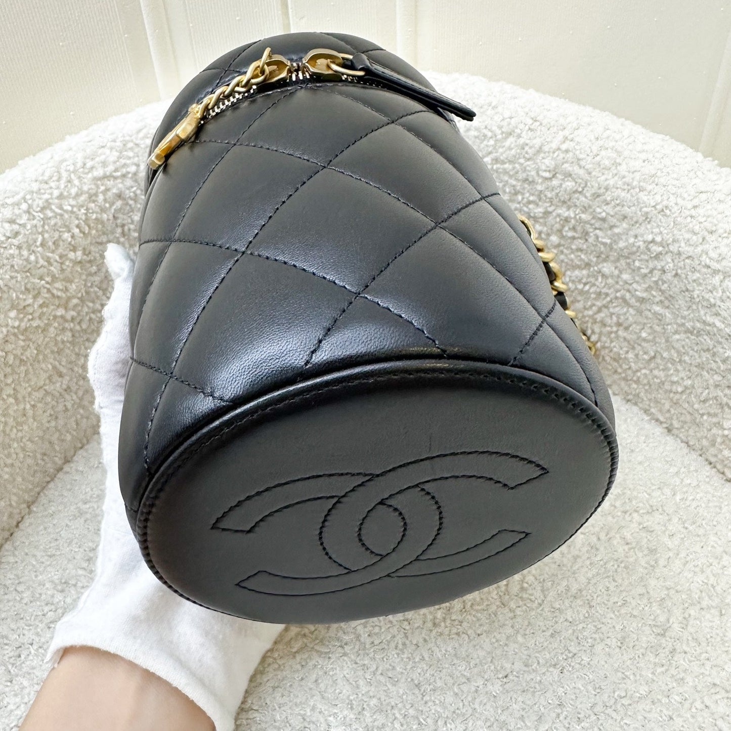GLM-21K Small Vanity in Black Lambskin AGHW