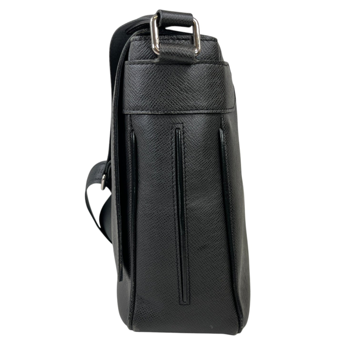 Men's Roman Mm Taiga Leather Bag Black