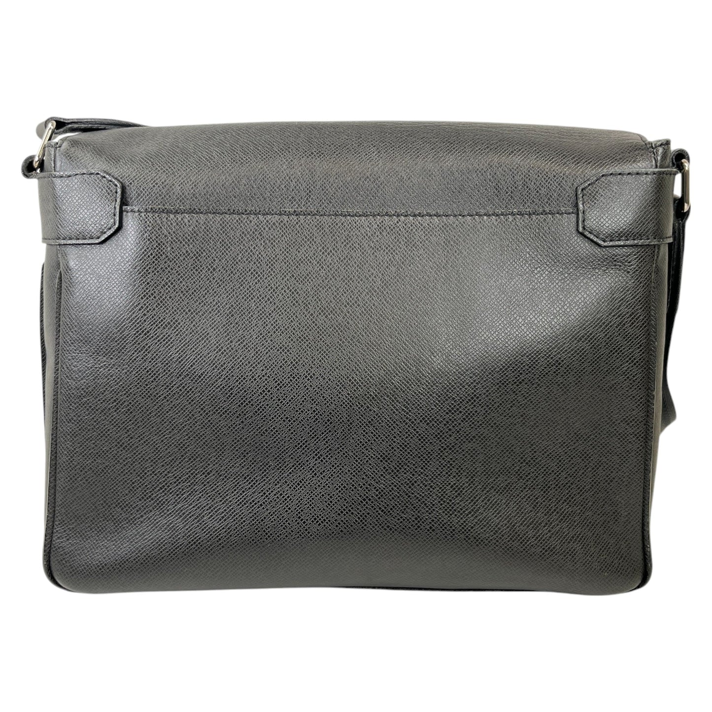 Men's Roman Mm Taiga Leather Bag Black