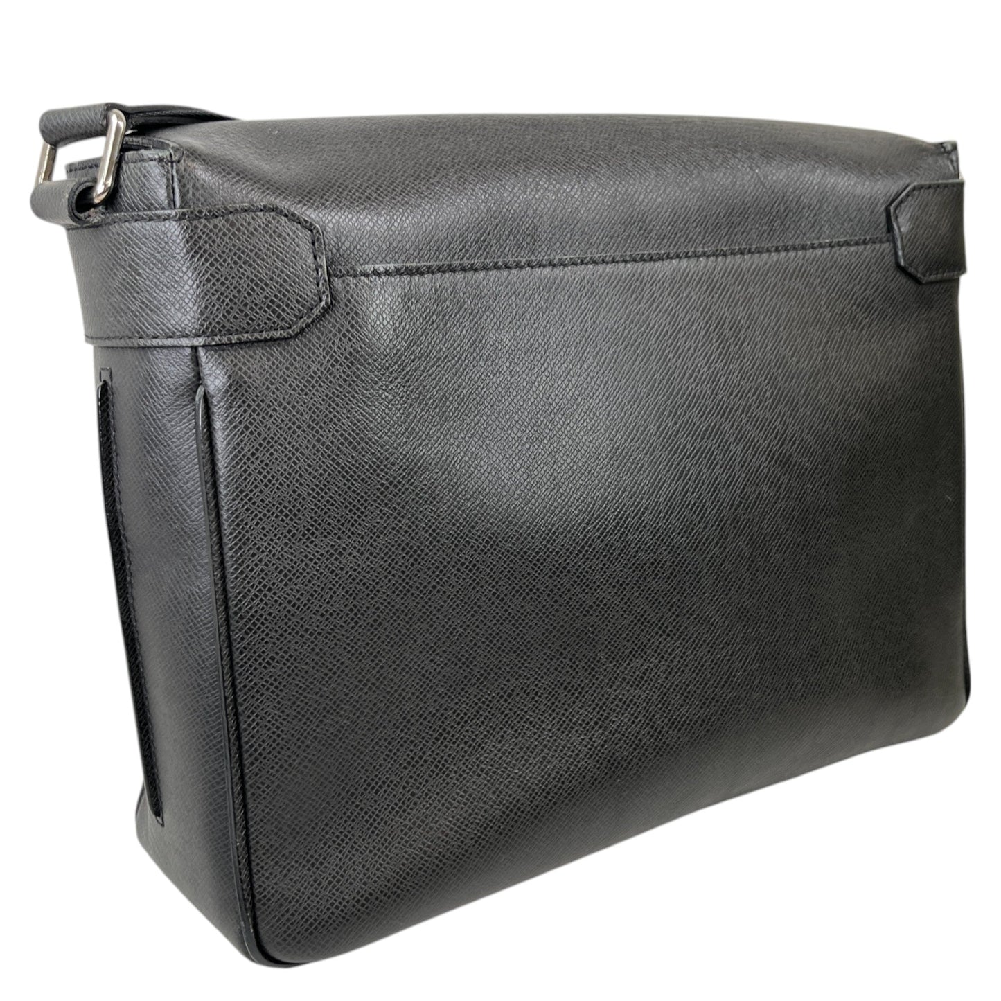 Men's Roman Mm Taiga Leather Bag Black