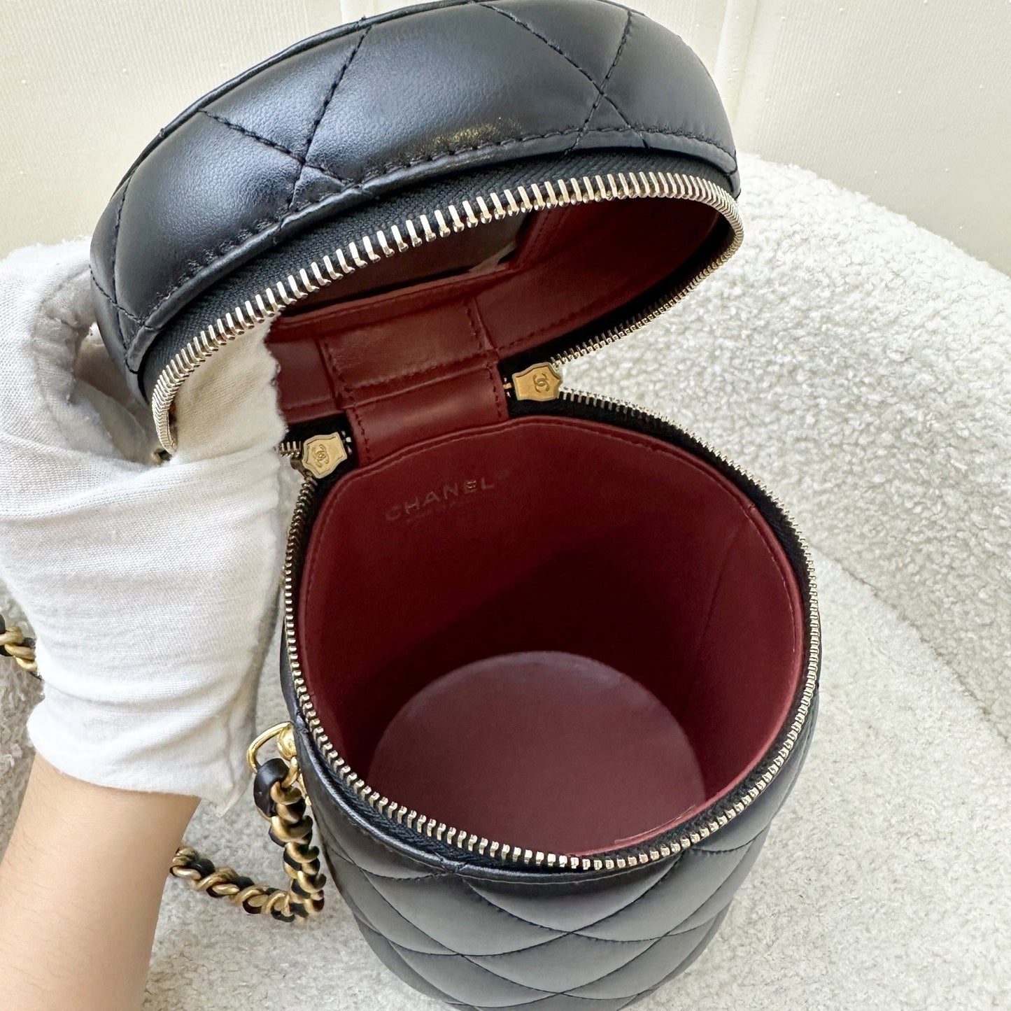 GLM-21K Small Vanity in Black Lambskin AGHW