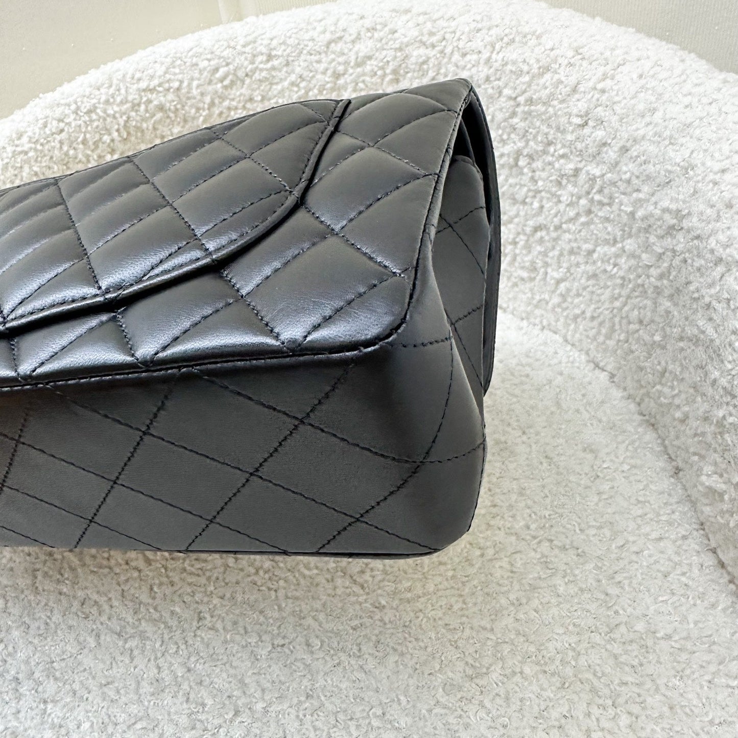 GLM-Small Classic Flap CF in Black Lambskin and Rose Gold HW
