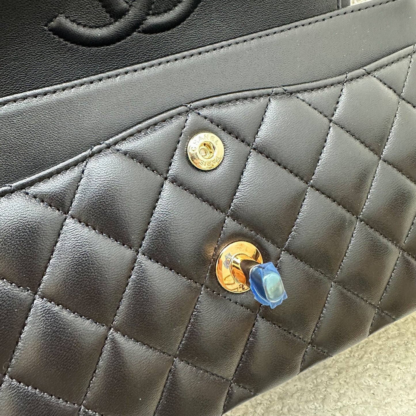 GLM-Small Classic Flap CF in Black Lambskin and Rose Gold HW