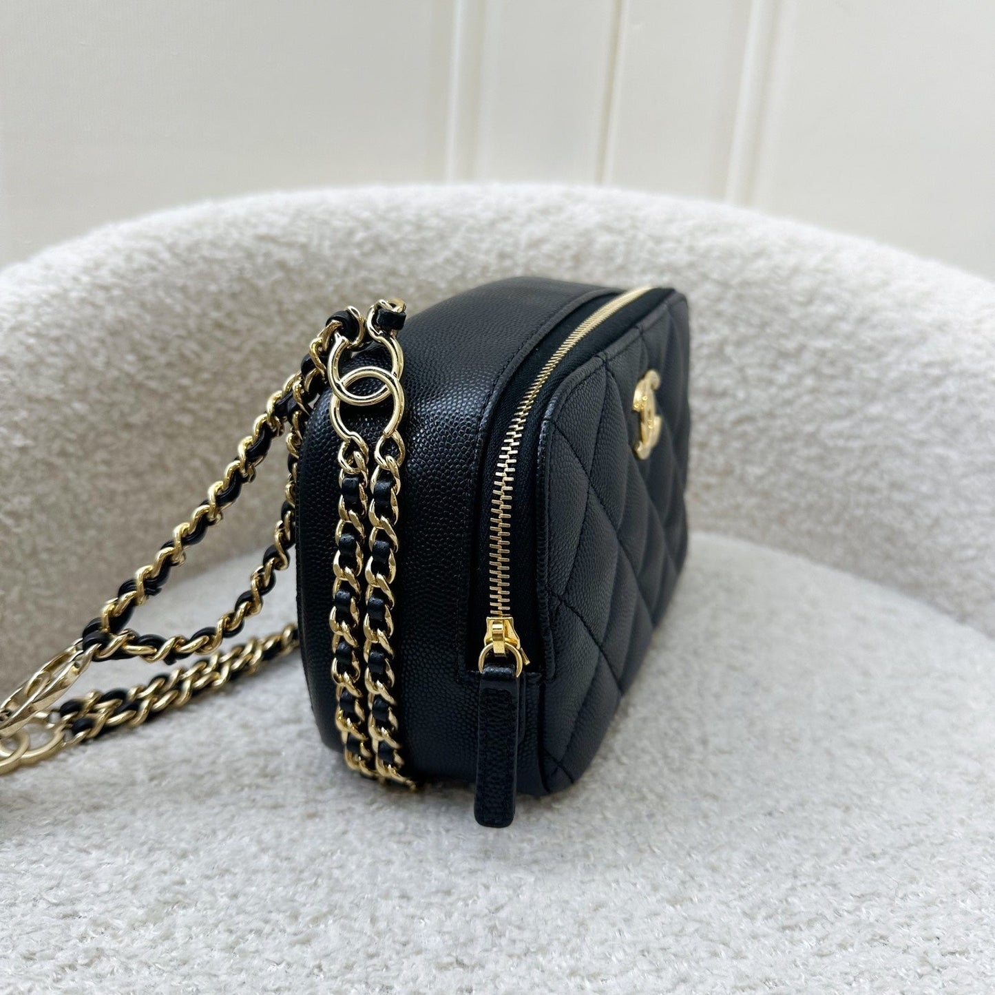 GLM-23C Mini Camera Bag in Black Caviar and AGHW