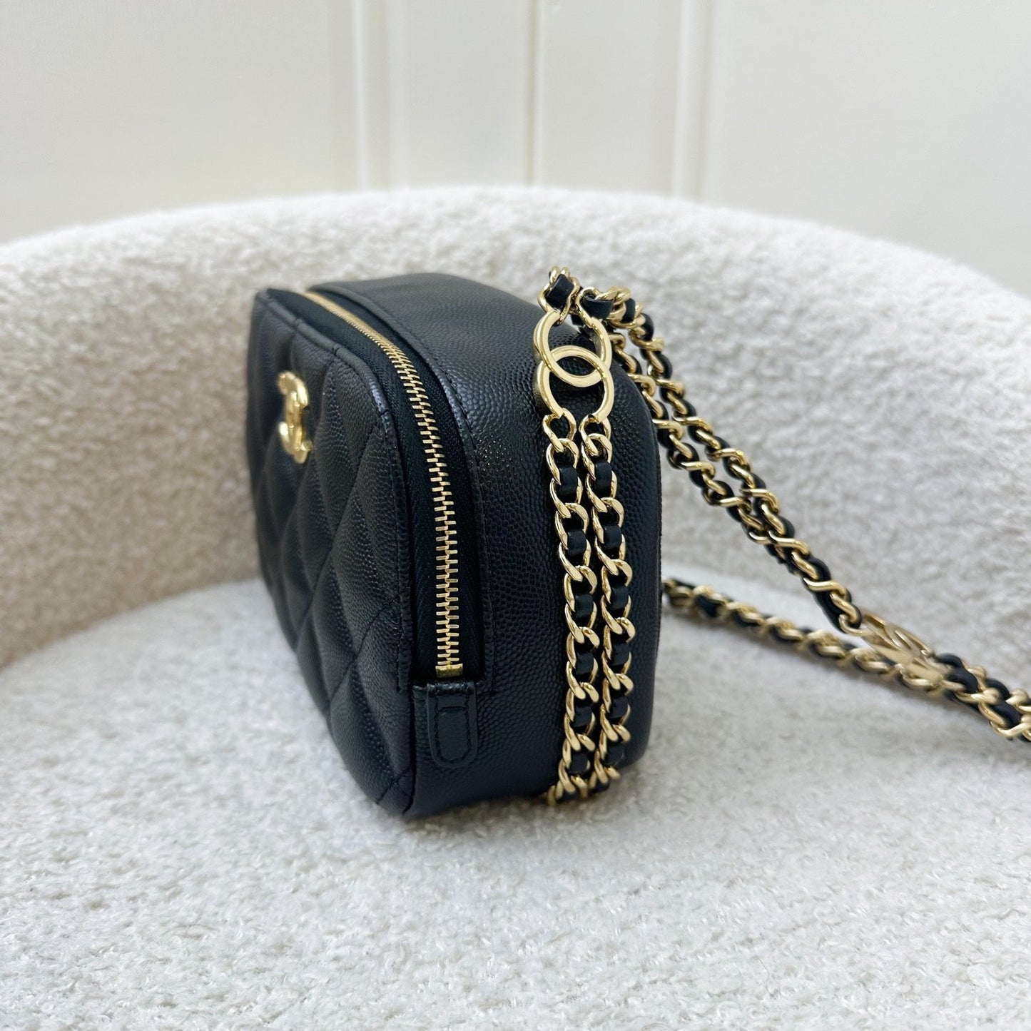 GLM-23C Mini Camera Bag in Black Caviar and AGHW