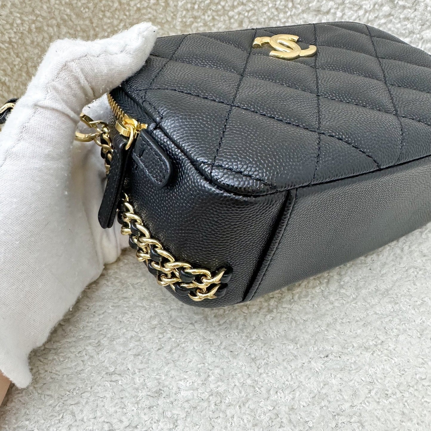GLM-23C Mini Camera Bag in Black Caviar and AGHW
