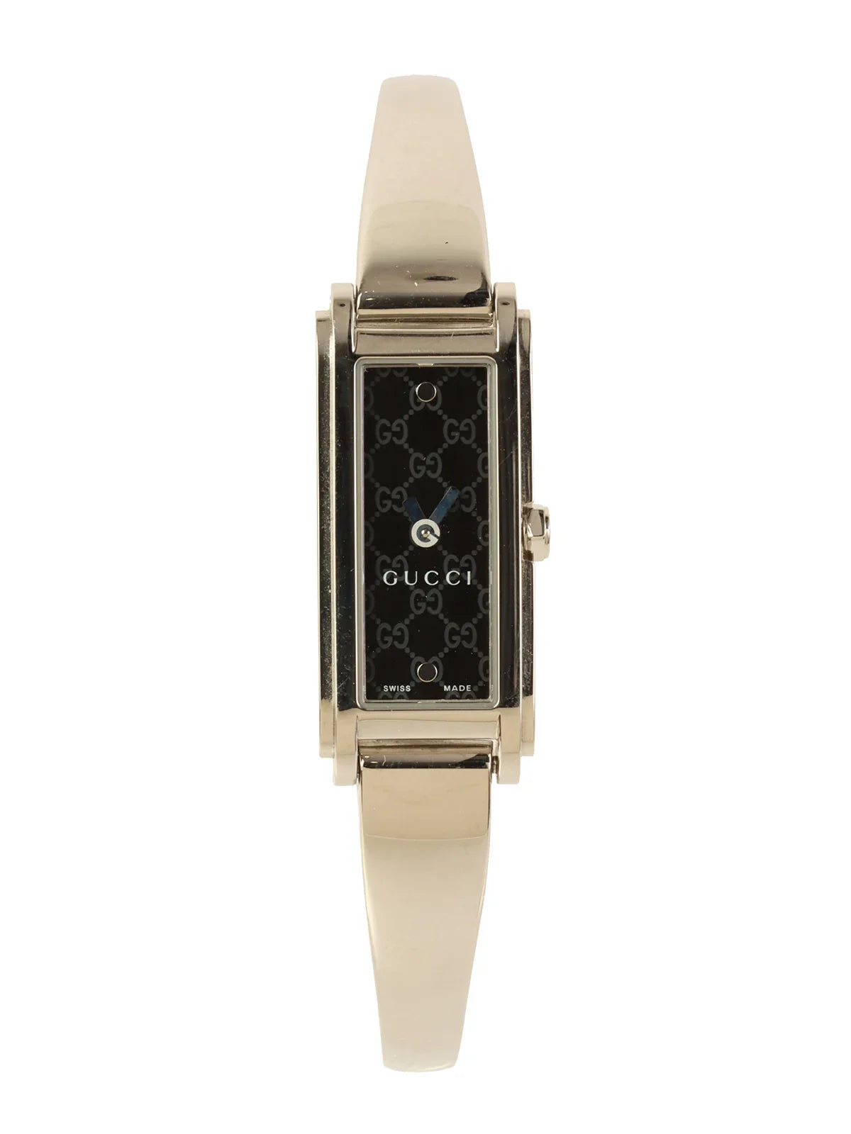 GUCCI Rectangular Gg Face Bangle Watch Silver/Black