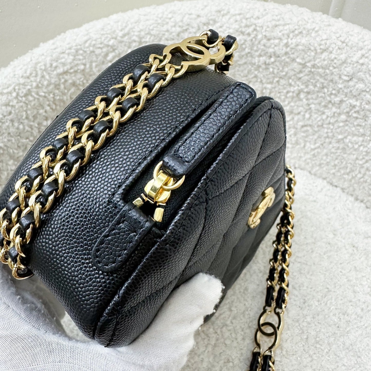 GLM-23C Mini Camera Bag in Black Caviar and AGHW