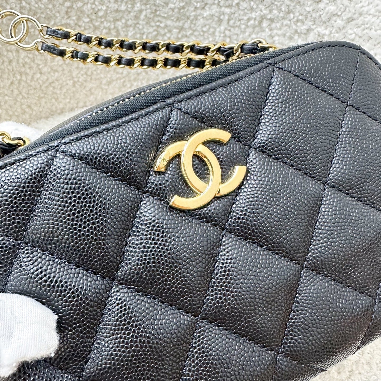 GLM-23C Mini Camera Bag in Black Caviar and AGHW