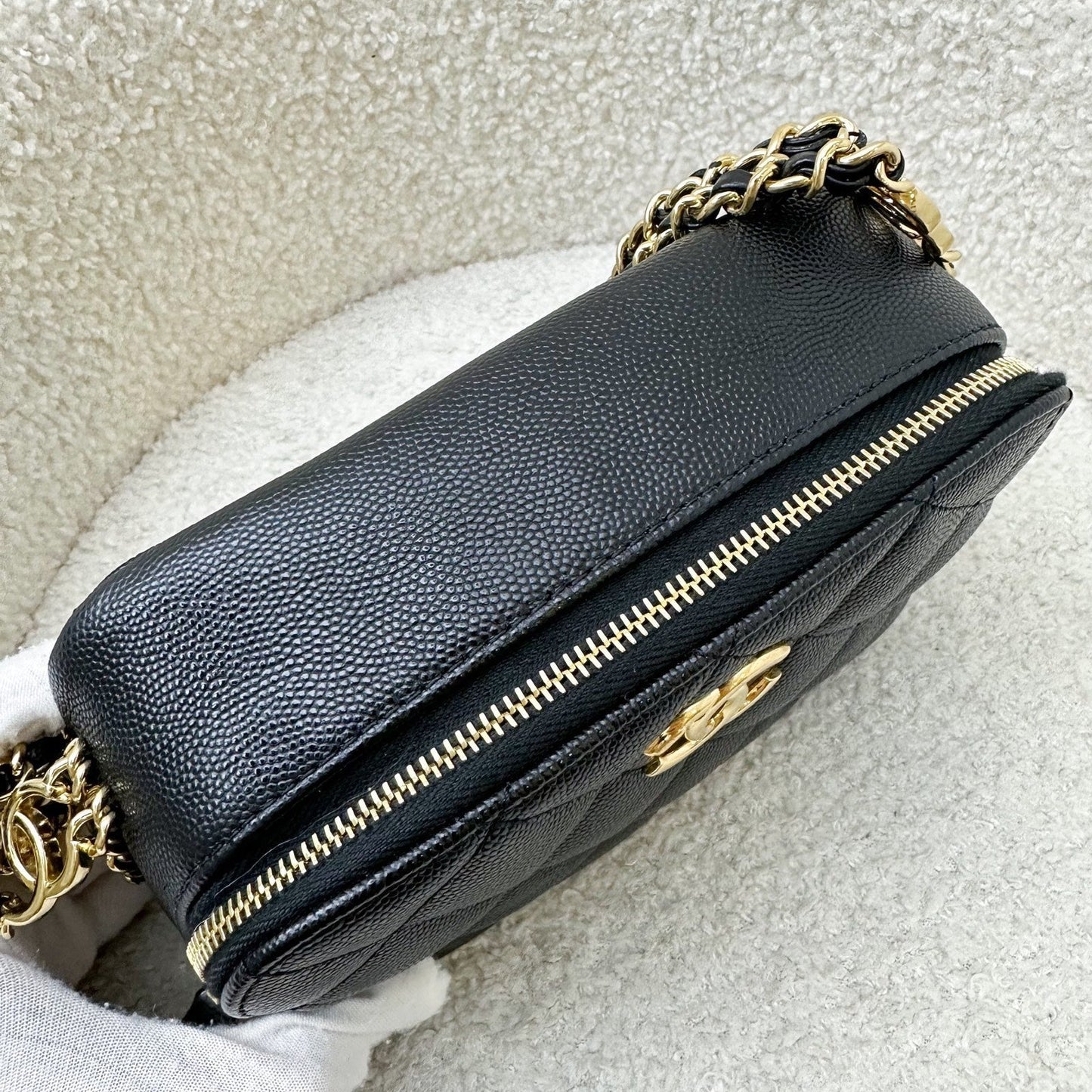 GLM-23C Mini Camera Bag in Black Caviar and AGHW
