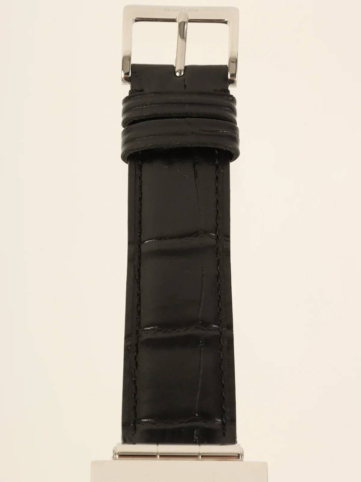 GUCCI Square Face Logo Watch Silver/Black