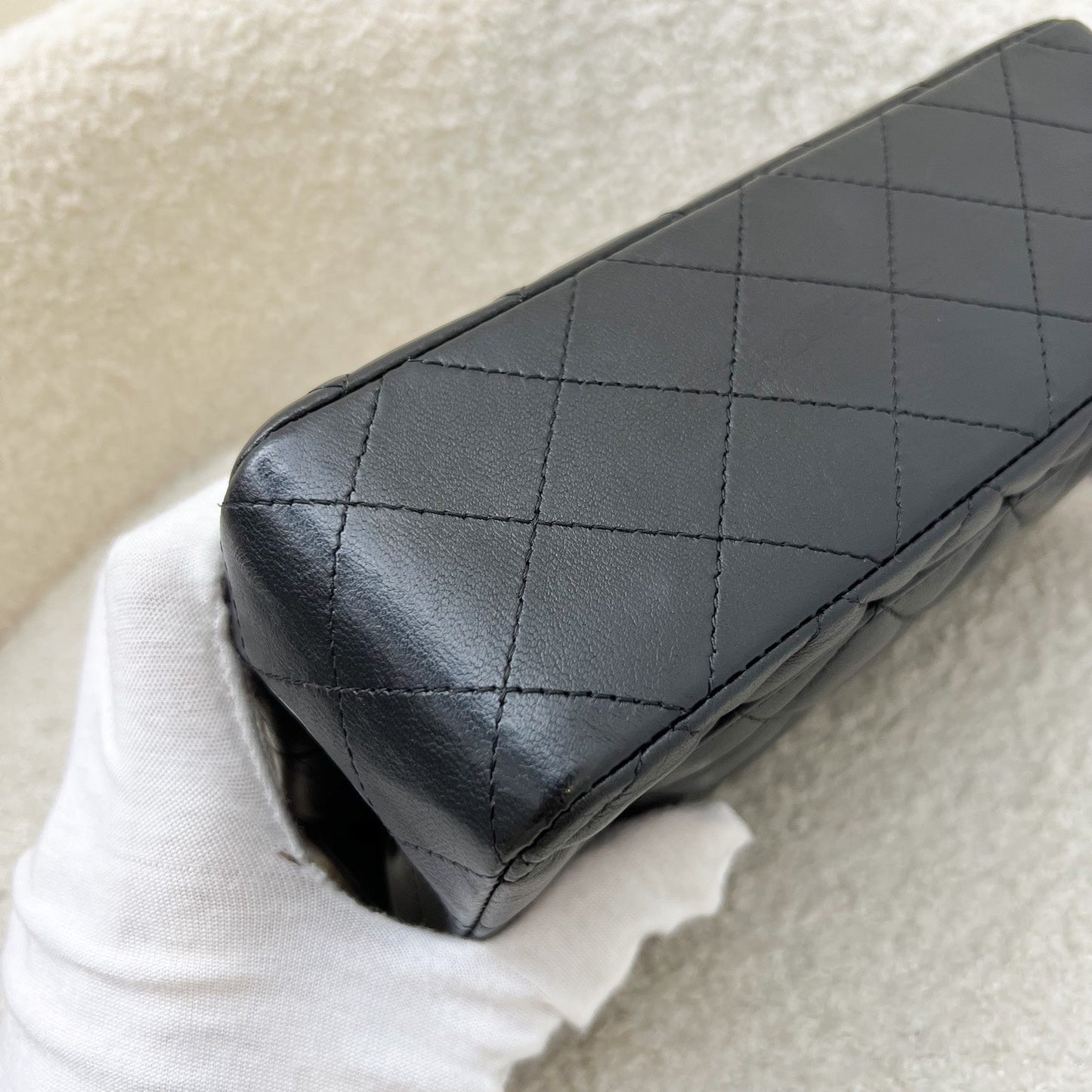 GLM-So Black Classic Mini Rectangle Flap in Black Lambskin and Black HW (Model: A69900)