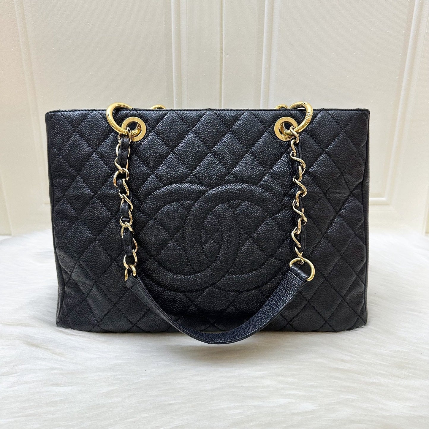 GLM-Grand Shopping Tote GST in Black Caviar and GHW