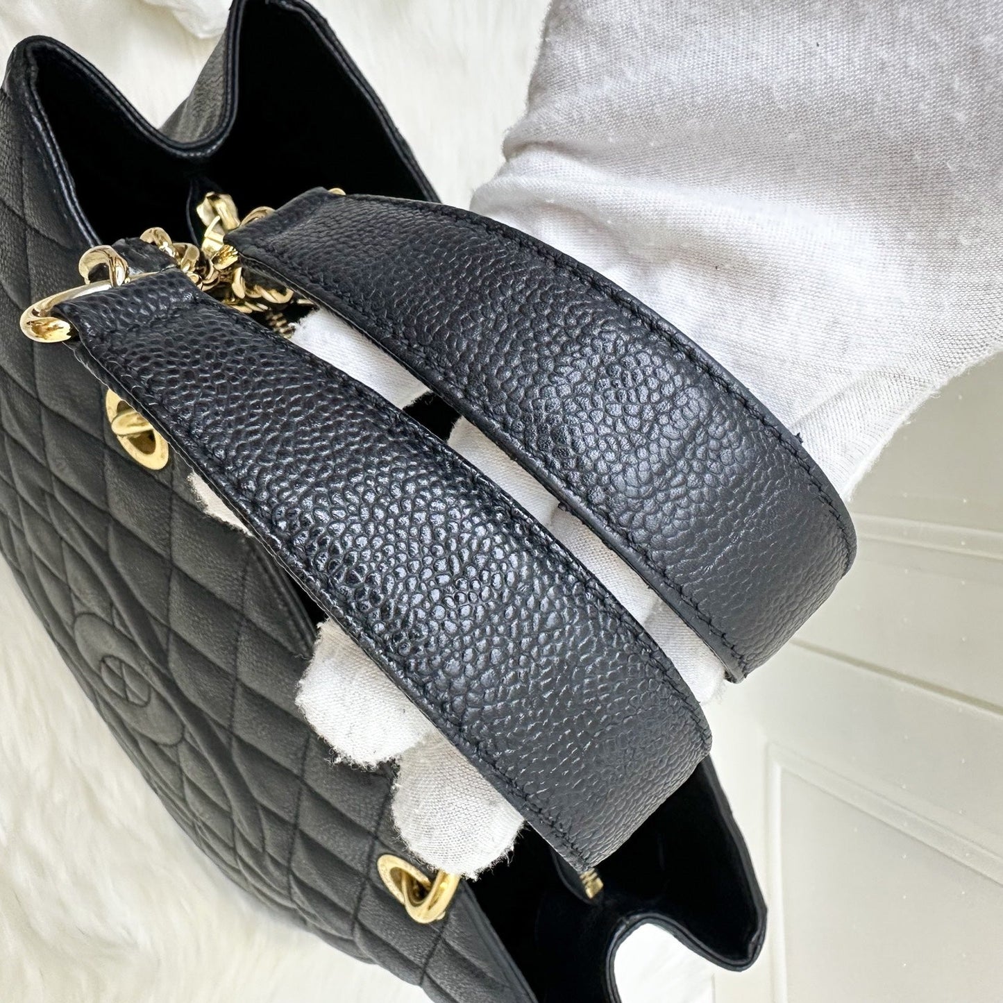 GLM-Grand Shopping Tote GST in Black Caviar and GHW
