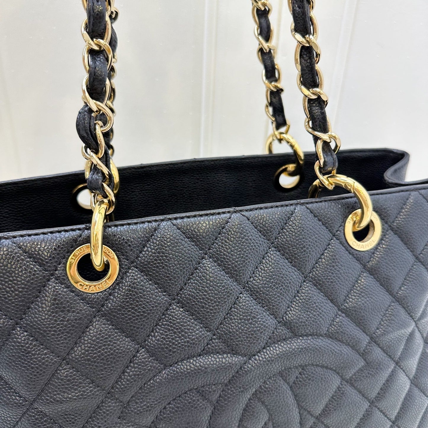 GLM-Grand Shopping Tote GST in Black Caviar and GHW