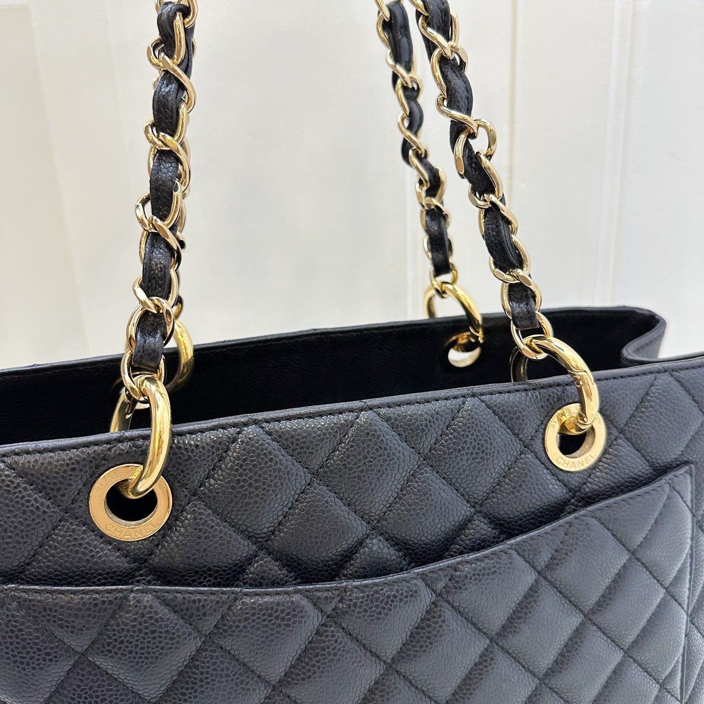 GLM-Grand Shopping Tote GST in Black Caviar and GHW