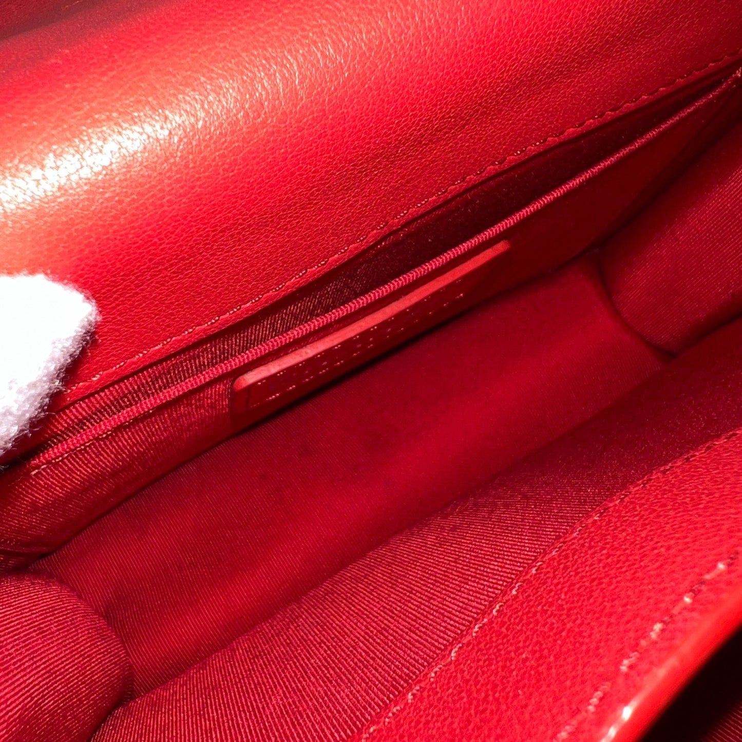 GLM-Small GLM- Box Flap in Red Grained and Quilted Calfskin and SHW