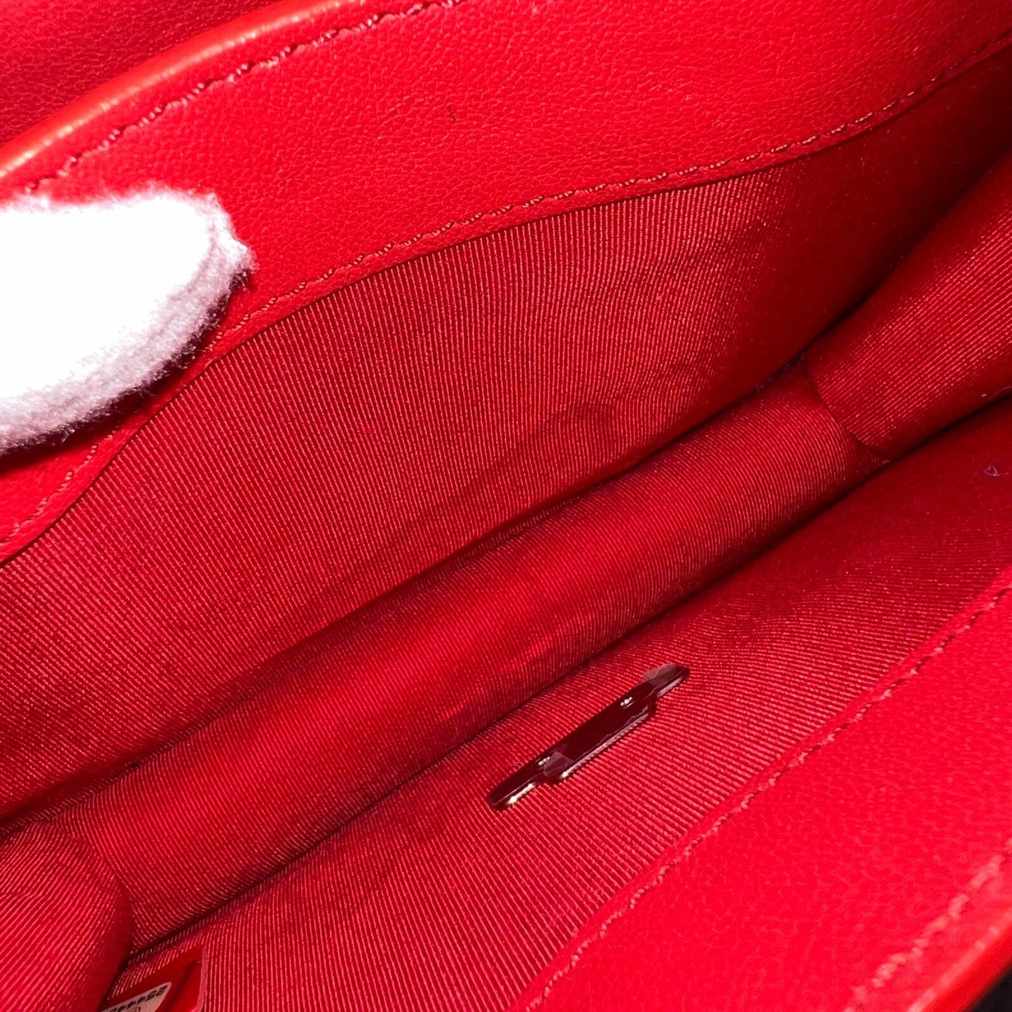 GLM-Small GLM- Box Flap in Red Grained and Quilted Calfskin and SHW