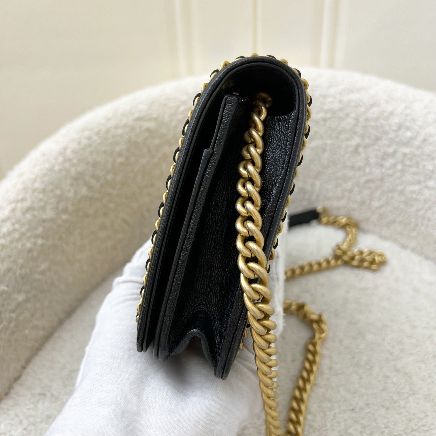 GLM-Chain Around Boy Wallet on Chain WOC in Black Caviar and AGHW